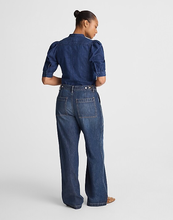 Madewell The Curvy Low-Slung Baggy Jean In Airy Denim Lindewood Wash