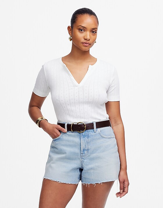 madewell The Curvy Perfect Vintage Jean Short in Foster Wash foster wash