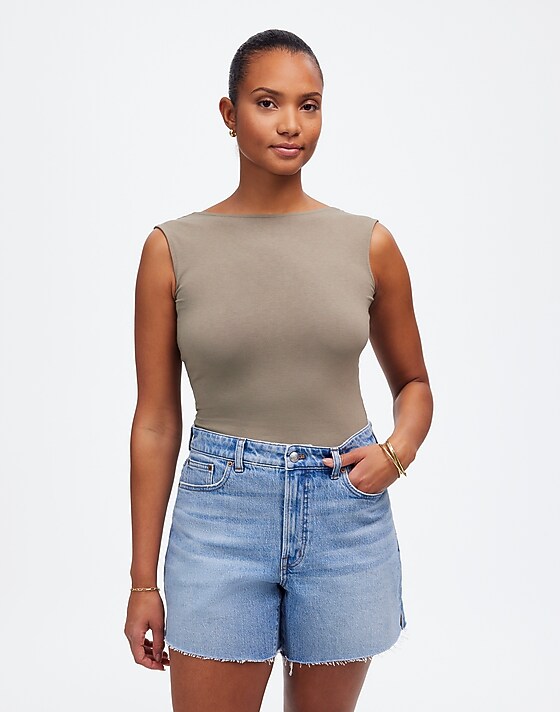 madewell The Curvy Perfect Vintage Mid-Length Jean Short altoona wash