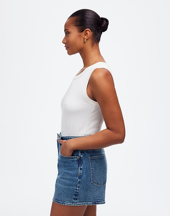 Madewell The Curvy Perfect Vintage Mid-Length Jean Short Manton Wash