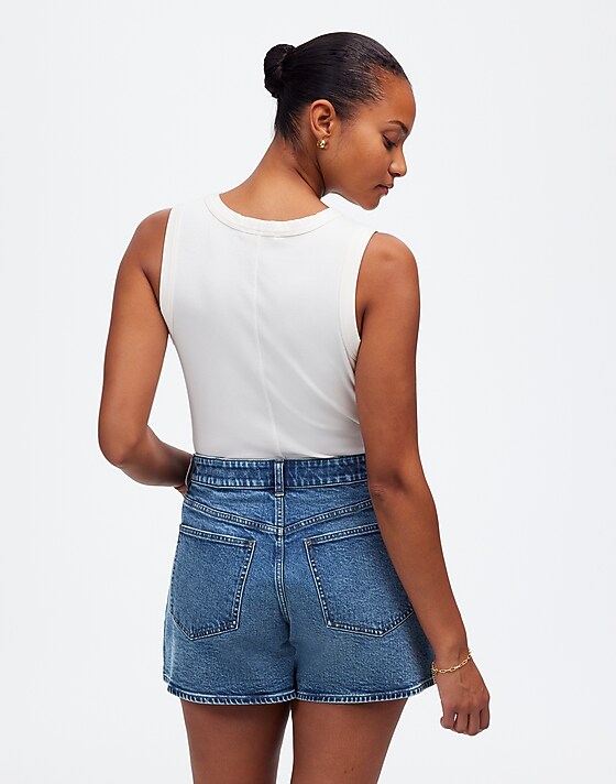 Madewell The Curvy Perfect Vintage Mid-Length Jean Short Manton Wash
