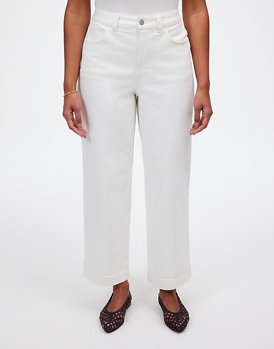 Madewell The Curvy Perfect Vintage Wide-Leg Crop Jean Tile White