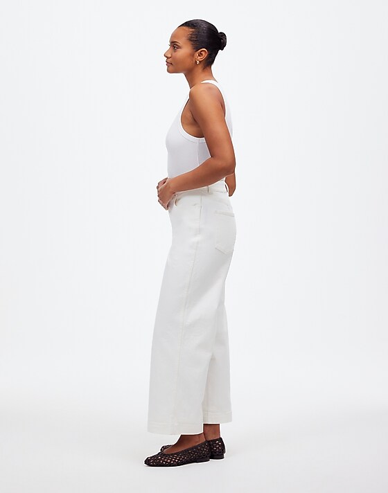 Madewell The Curvy Perfect Vintage Wide-Leg Crop Jean Tile White