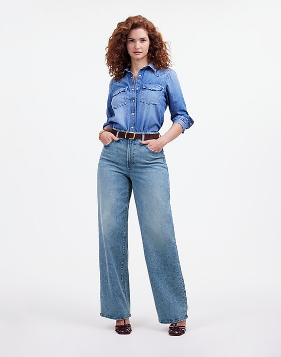 madewell The Curvy Perfect Vintage Wide-Leg Jean enmore wash