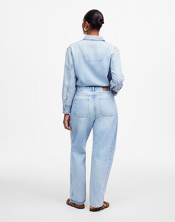 Madewell The Curvy Pieced Barrel-Leg Jean Foster Wash