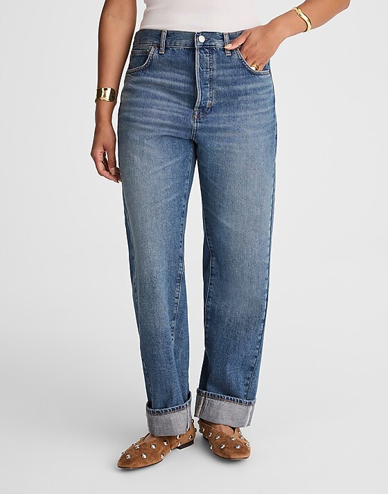 Madewell The Curvy Pieced Barrel-Leg Jean Mosby Wash