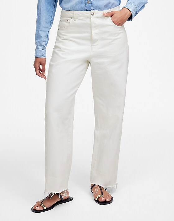 Madewell The Curvy Pieced Barrel-Leg Jean Tile White