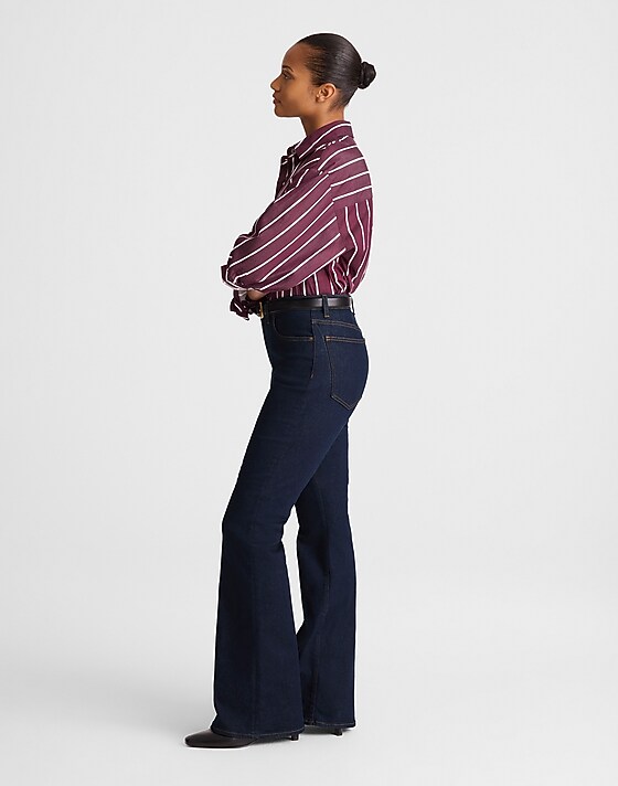 Madewell The Curvy Stretch Flare Jean In Rinse Wash Rinse Wash