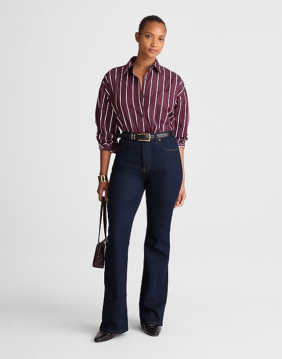 madewell The Curvy Stretch Flare Jean in Rinse Wash rinse wash