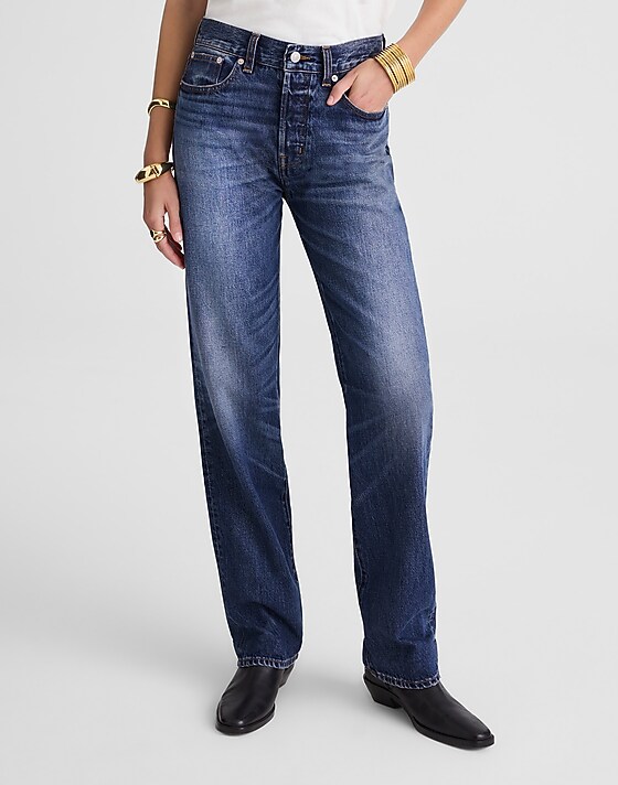 Madewell The Dakota Longline Straight Jean Df25 Wash
