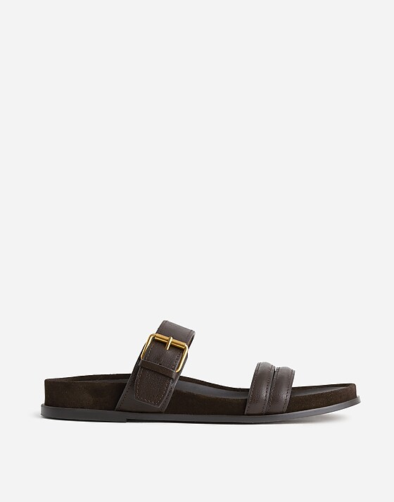 madewell The Dara Double-Strap Slide Sandal dark carob