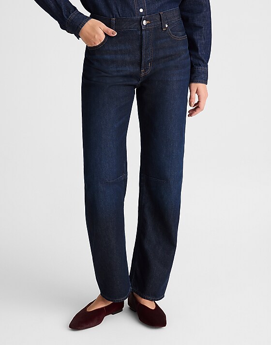 Madewell The Darted Barrel-Leg Jean In SoftDrape Foundry Wash