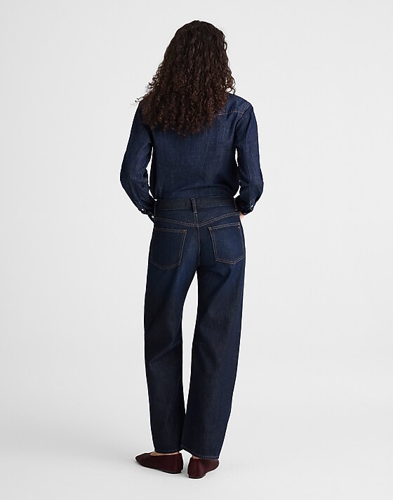 Madewell The Darted Barrel-Leg Jean In SoftDrape Foundry Wash
