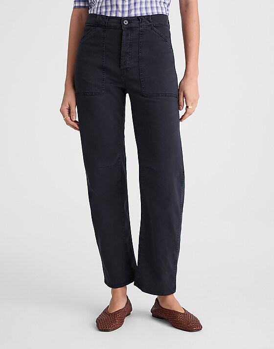 Madewell The Darted Barrel-Leg Utility Pant Dark Navy