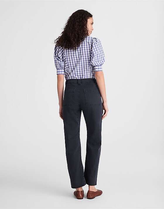 Madewell The Darted Barrel-Leg Utility Pant Dark Navy