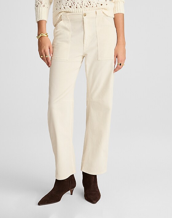 Madewell The Darted Barrel-Leg Utility Pant In Corduroy Vintage Canvas