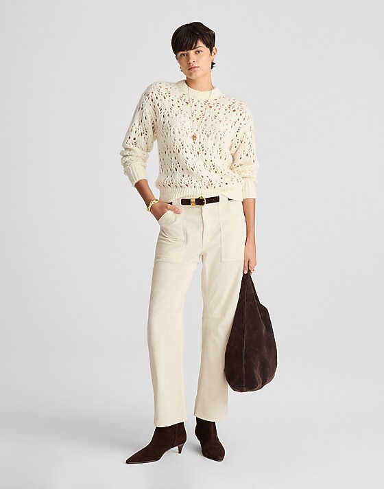 madewell The Darted Barrel-Leg Utility Pant in Corduroy vintage canvas