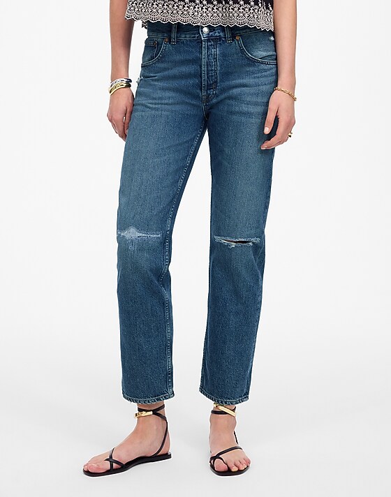 Madewell The Dean Easy Straight Crop Jean Labette Wash
