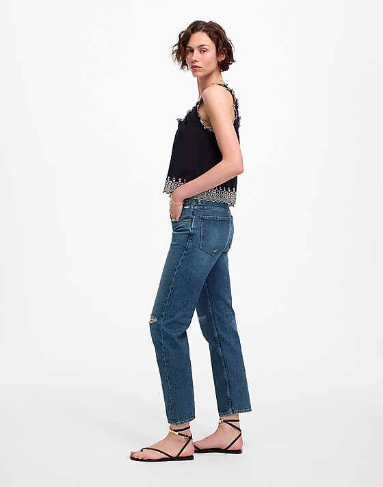 Madewell The Dean Easy Straight Crop Jean Labette Wash