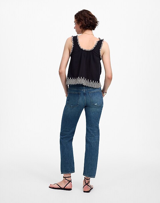 Madewell The Dean Easy Straight Crop Jean Labette Wash