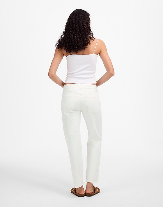 Madewell The Dean Easy Straight Crop Jean Tile White