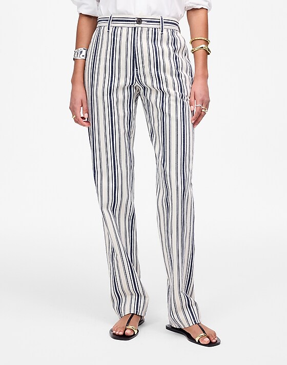 Madewell The Dean Easy Straight Pant Boardwalk Stripe Vintage