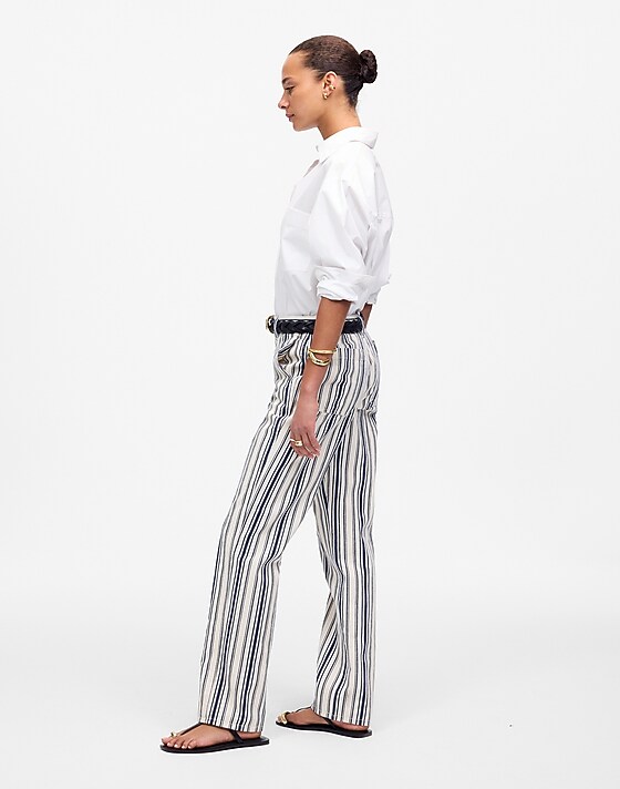 Madewell The Dean Easy Straight Pant Boardwalk Stripe Vintage