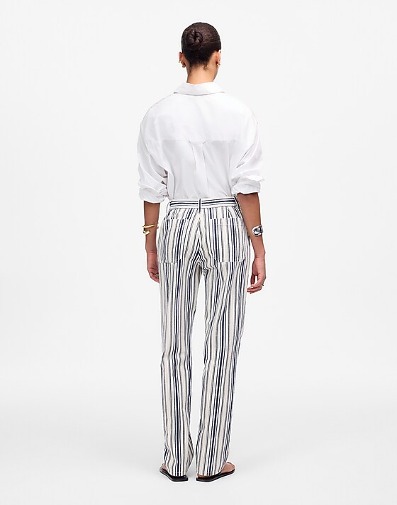 Madewell The Dean Easy Straight Pant Boardwalk Stripe Vintage