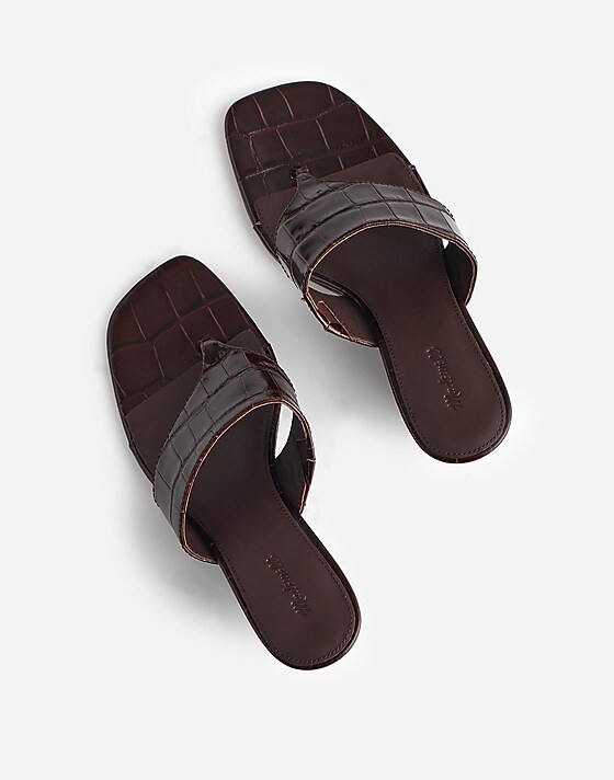 Madewell The Deanna Thong Wedge Sandal Chocolate Raisin