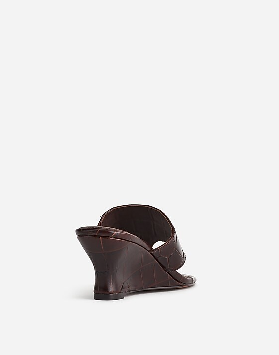 Madewell The Deanna Thong Wedge Sandal Chocolate Raisin