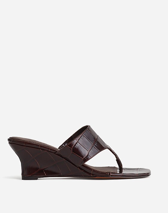 madewell The Deanna Thong Wedge Sandal chocolate raisin