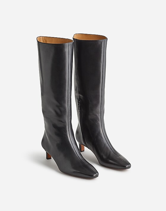 Madewell The Dimes Kitten-Heel Knee Boot True Black