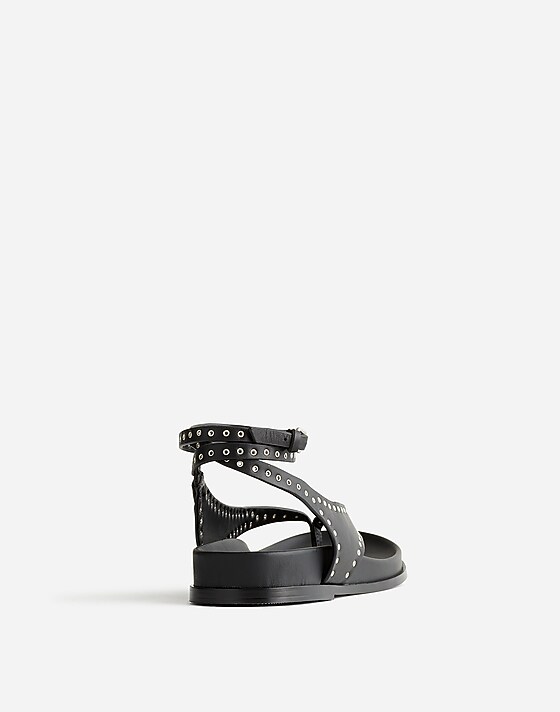 Madewell The Eleni Ankle-Wrap Thong Sandal True Black
