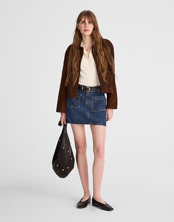 Madewell The Emmett Mini Skirt In Greendale Wash Greendale Wash