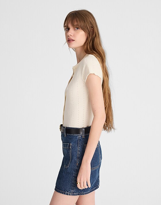 Madewell The Emmett Mini Skirt In Greendale Wash Greendale Wash