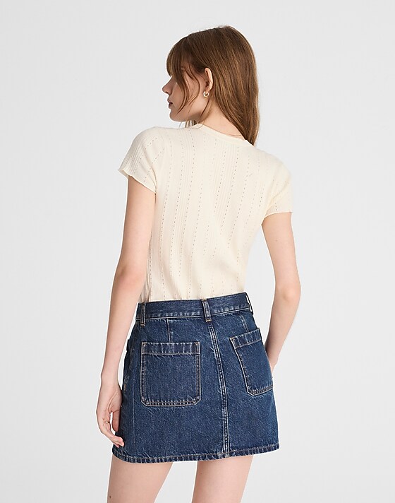 Madewell The Emmett Mini Skirt In Greendale Wash Greendale Wash