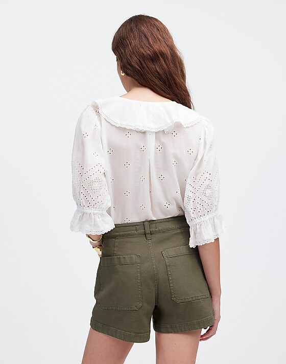 Madewell The Emmett Short In Garment-Dyed Twill: Patch Pocket Edition Safari Khaki