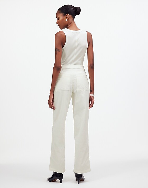 Madewell The Emmett Wide-Leg Pant In Corduroy: Welt Pocket Edition Winter White