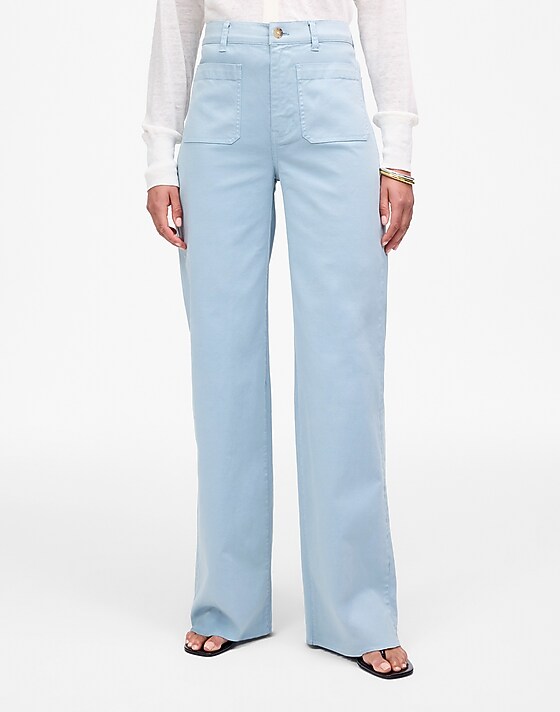 Madewell The Emmett Wide-Leg Pant: Patch Pocket Edition Blue Horizon