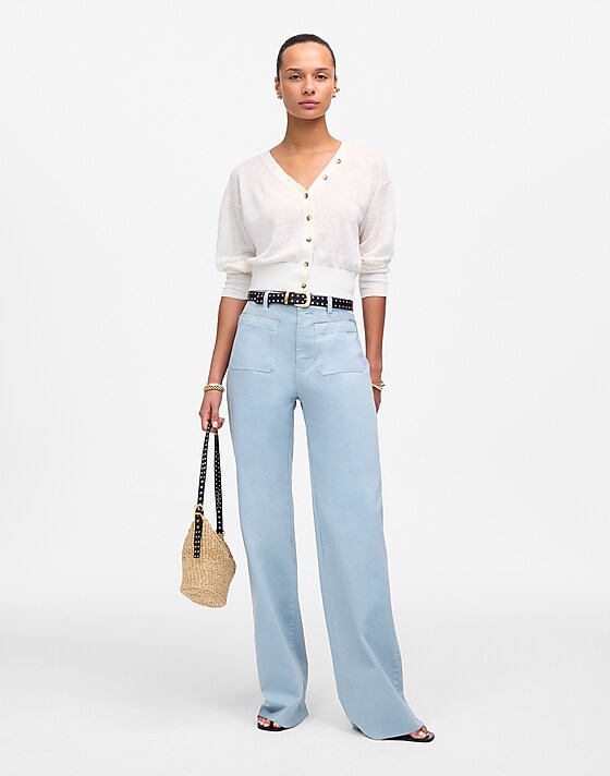 madewell The Emmett Wide-Leg Pant: Patch Pocket Edition blue horizon