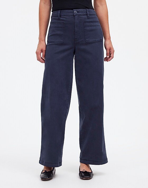 Madewell The Emmett Wide-Leg Pant: Patch Pocket Edition Classic Navy