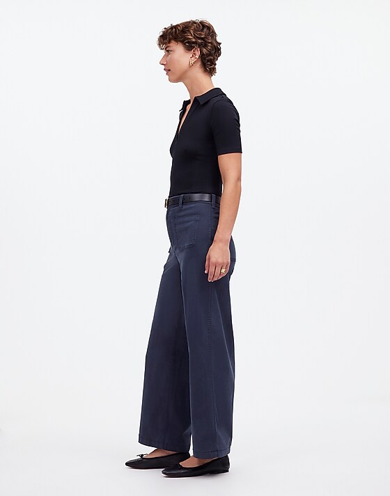 Madewell The Emmett Wide-Leg Pant: Patch Pocket Edition Classic Navy