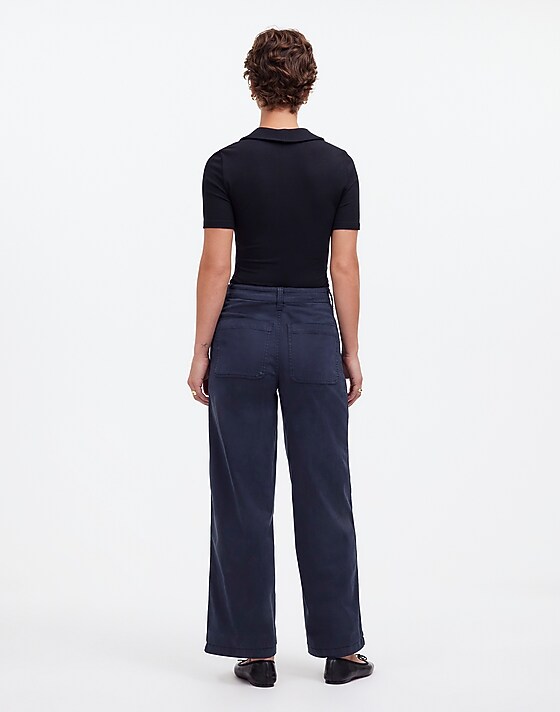 Madewell The Emmett Wide-Leg Pant: Patch Pocket Edition Classic Navy
