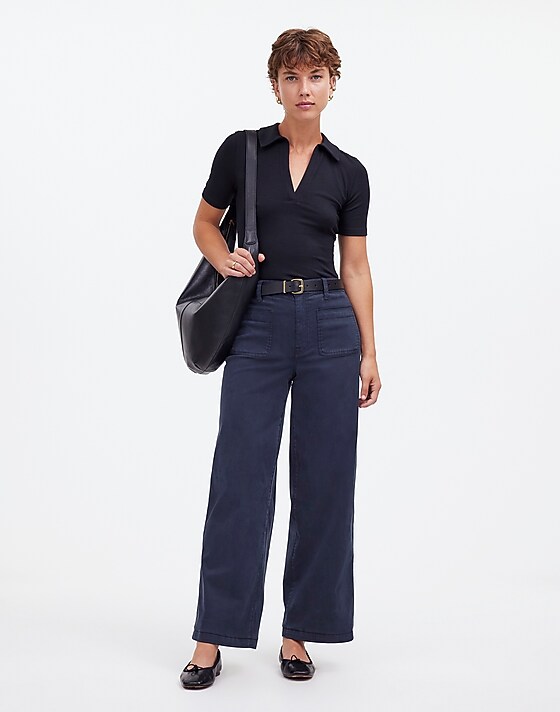 madewell The Emmett Wide-Leg Pant: Patch Pocket Edition classic navy