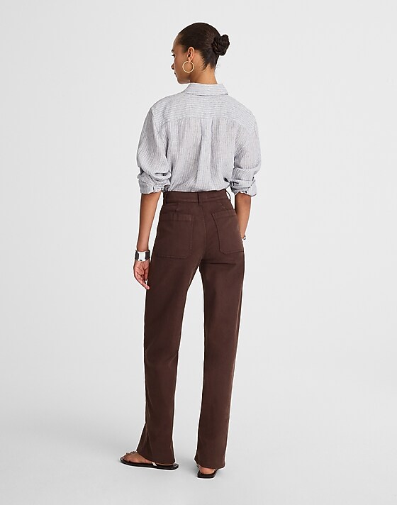 Madewell The Emmett Wide-Leg Pant: Patch Pocket Edition Dark Carob