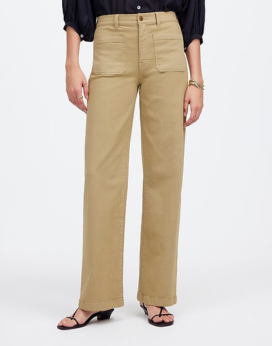Madewell The Emmett Wide-Leg Pant: Patch Pocket Edition Heritage Khaki
