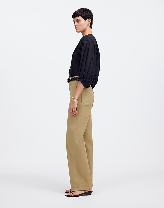 Madewell The Emmett Wide-Leg Pant: Patch Pocket Edition Heritage Khaki