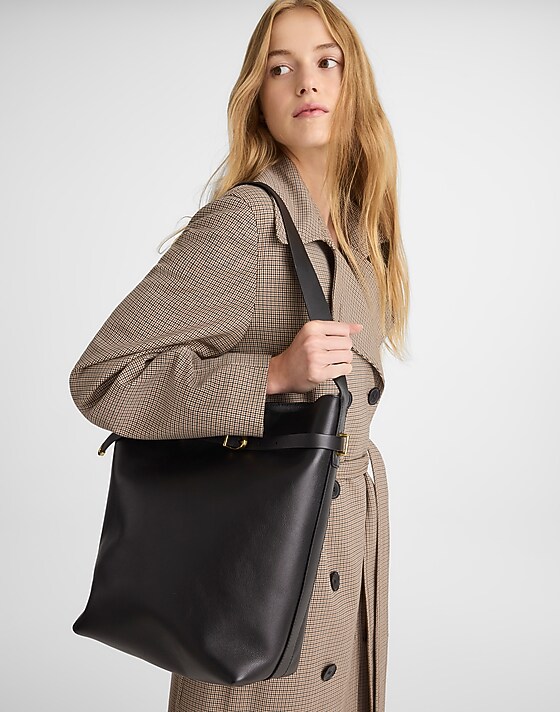 Madewell The Essential Belted Bucket Tote True Black