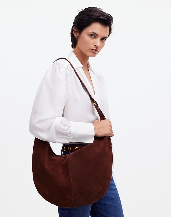 Madewell The Essential Curve Shoulder Bag Soft Mahogany