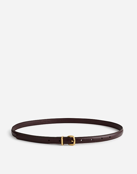 madewell The Essential Skinny Leather Belt dark carob
